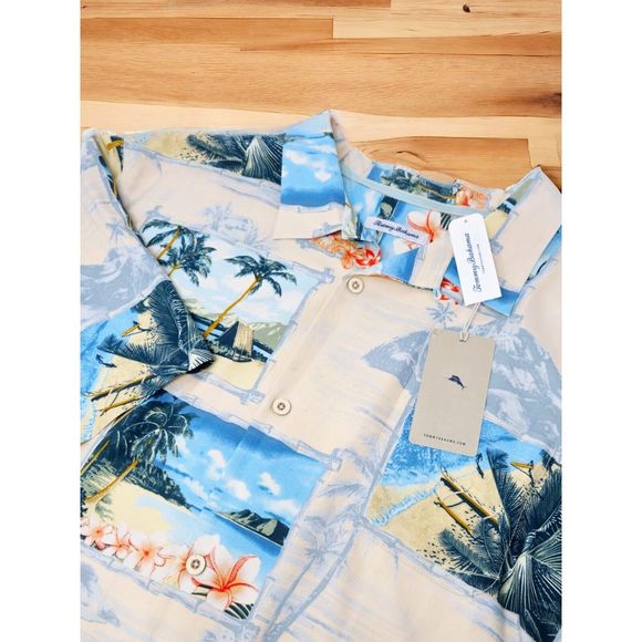 NWT Tommy Bahama Shirt Hawaiian 100% Silk Vacation Cruise 3XL Wish You Were Here
